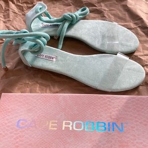CAPE ROBBIN Women's EMILY-78 SANDALS Size 10 in Teal/Mint Green